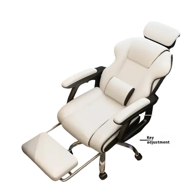 Demoprodukt - Hvit Ergonomisk Gamingstol med Fothviler